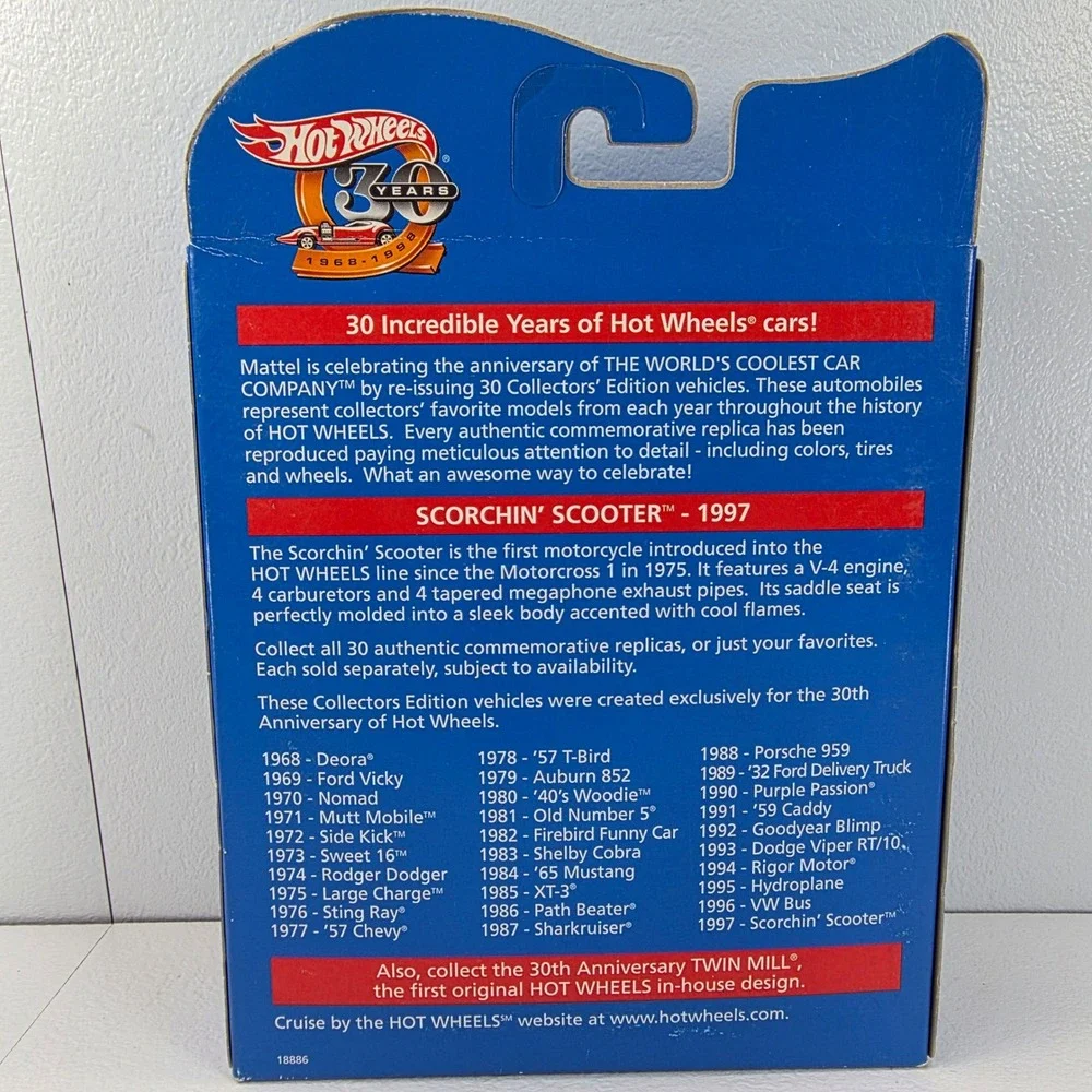 Hot Wheels 1997 First Editions Scorchin Scooter Motorcycle 9 of 12 Cars‎